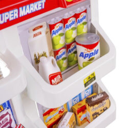 Supermarket zabawkowy ZESTAW DLA DZIECI WÓZEK DŹWIĘK ŚWIATŁO KASA KASJER - obrazek 10