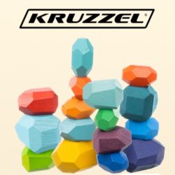 Kamienie/klocki drewniane - 16szt ROZWÓJ BEZPIECZNE DLA DZIECI KOLOROWE - obrazek 2